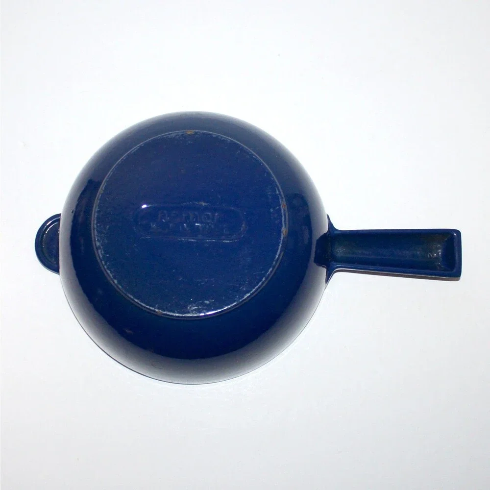 Nomar Cast Iron Fondue Pot Blue Made in France Staub vintage